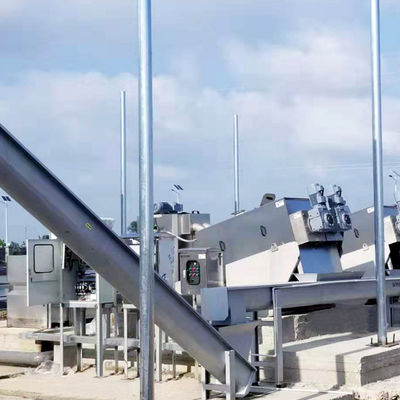 10m3/H 기계 여과 집중 언론 고액 분리를 탈수하는 찌꺼기는 스크루 스택커를 통합했습니다