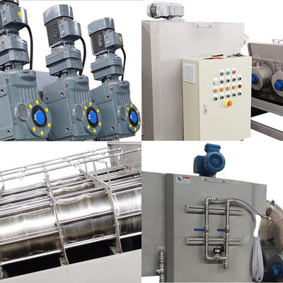 이동할 수 있는 겹쳐 쌓인 나사 진창 탈수 기계 자동적인 나사 압박